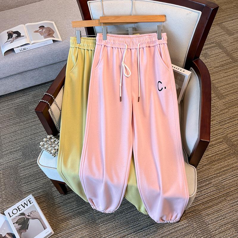 

Plus Size High-Waist Straight Casual Pants for Women - Early Spring Fashion Joggers 4XL (140-160 jin) жёлтый