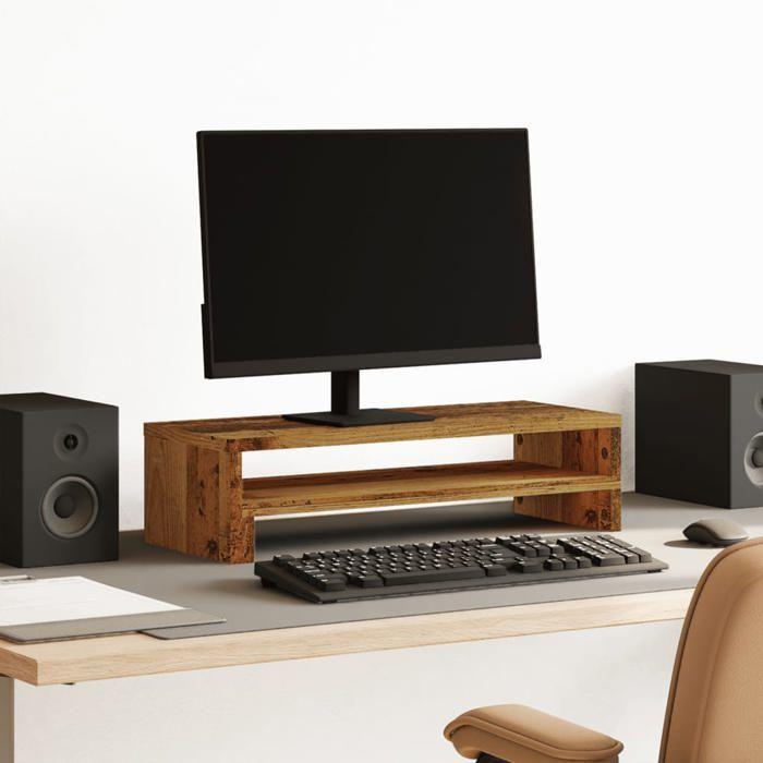 VidaXL Monitor Stand Old Wood 54x22x15 Cm Engineered Wood, Monitor Riser for Desk, Monitor Shelf, 854776