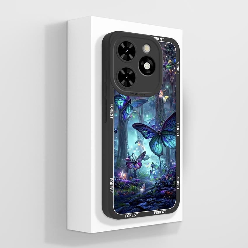 For Tecno Pop 10C Camon 40 Pro Premier Phone Bags Cute Black Cat Patterns Liquid Silicone Anti Fall Durable Premium Protection Cases For Tecno Housing