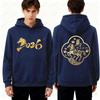 2026 Wealthy Year of The Horse Traditional Chinese New Year Unisex Hoodie 2 Sided Long Sleeve New Year Street Wear Sweatshirt