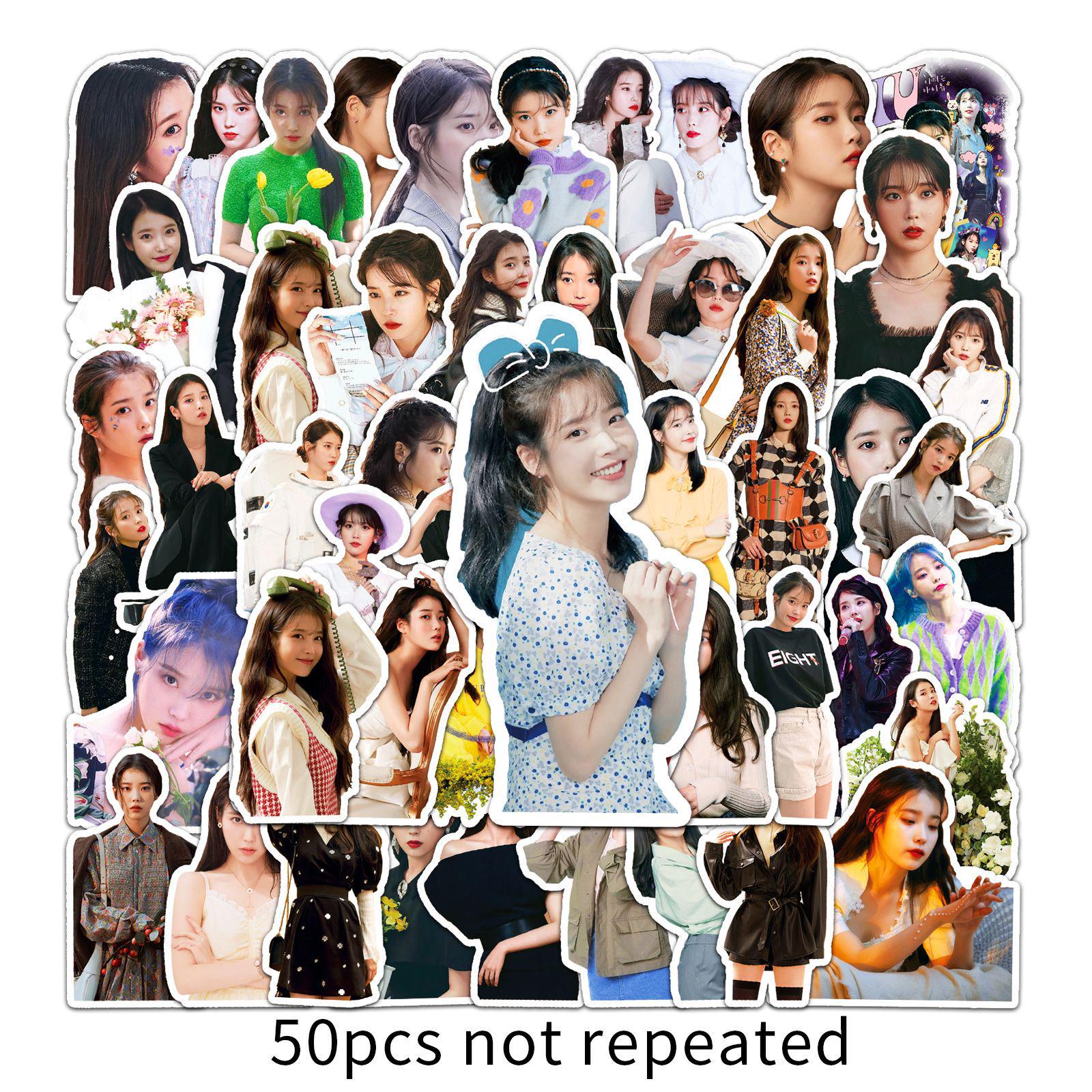 50pcs IU Star Trendy Graffiti Stickers for Suitcases, Laptops, and Cars.