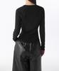 MUSINSA STANDARD WOMAN Women'S Vertical Texture Henley Neck Long Sleeve T-Shirt [Black]