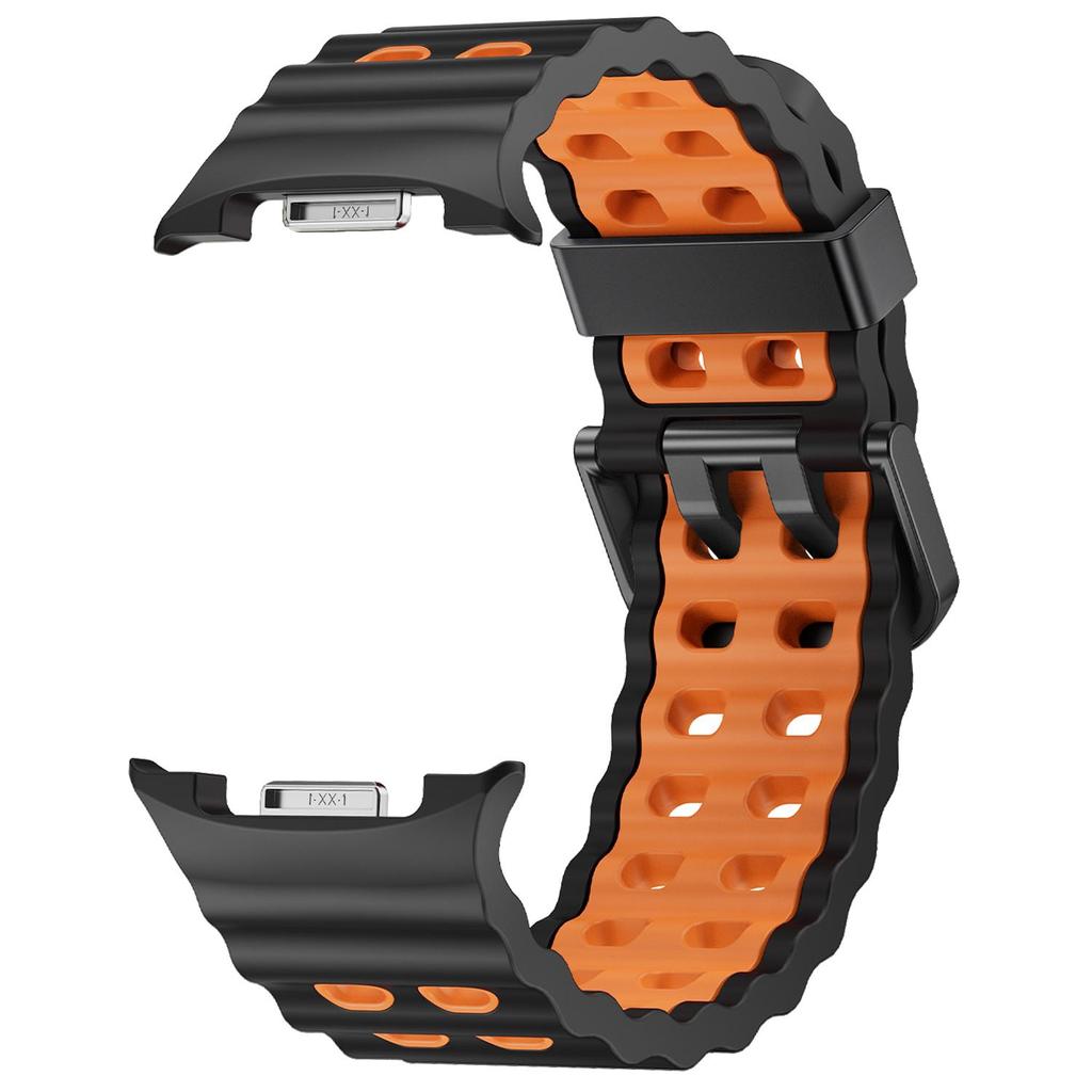 Marine Band for Samsung Galaxy Watch 8/8 Classic Ocean Strap Two-tone Silicone Band for Galaxy Watch 8 40 44mm Sport Bracelet