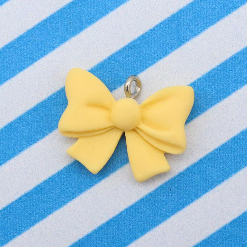 5pcs Cute Bowknot Resin Solid Color Pendant Butterfly Knot Charms Jewelry Making Accessories DIY Earrings Necklace Trend Beads