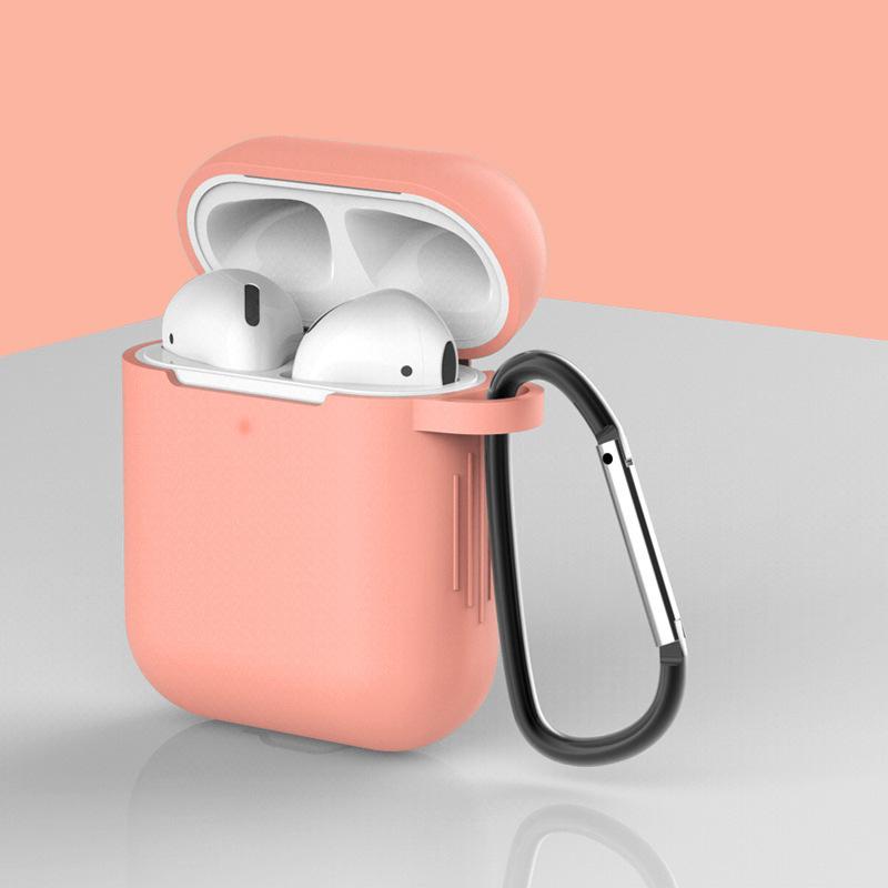 Silikonowe etui na słuchawki do Airpods 1/2 generacji, etui ochronne, przyjazne dla skóry etui na słuchawki bezprzewodowe z haczykiem, etui na iPhone, torba
