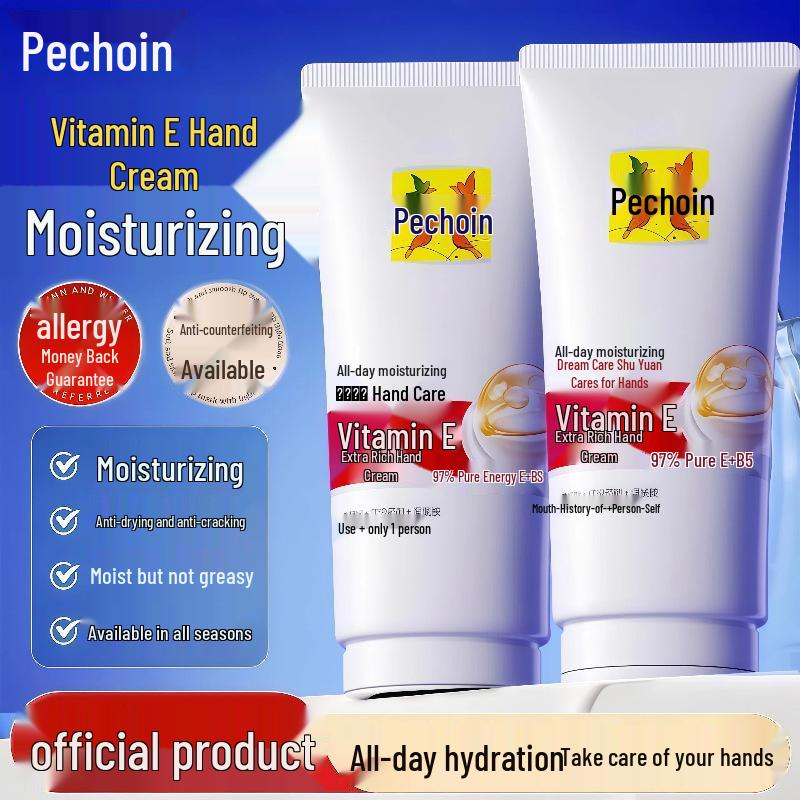 Pechoin Vitamin E Hand Cream: Rich Moisturizer for Men & Women, Hydrating and Portable. 1 pack of 80g