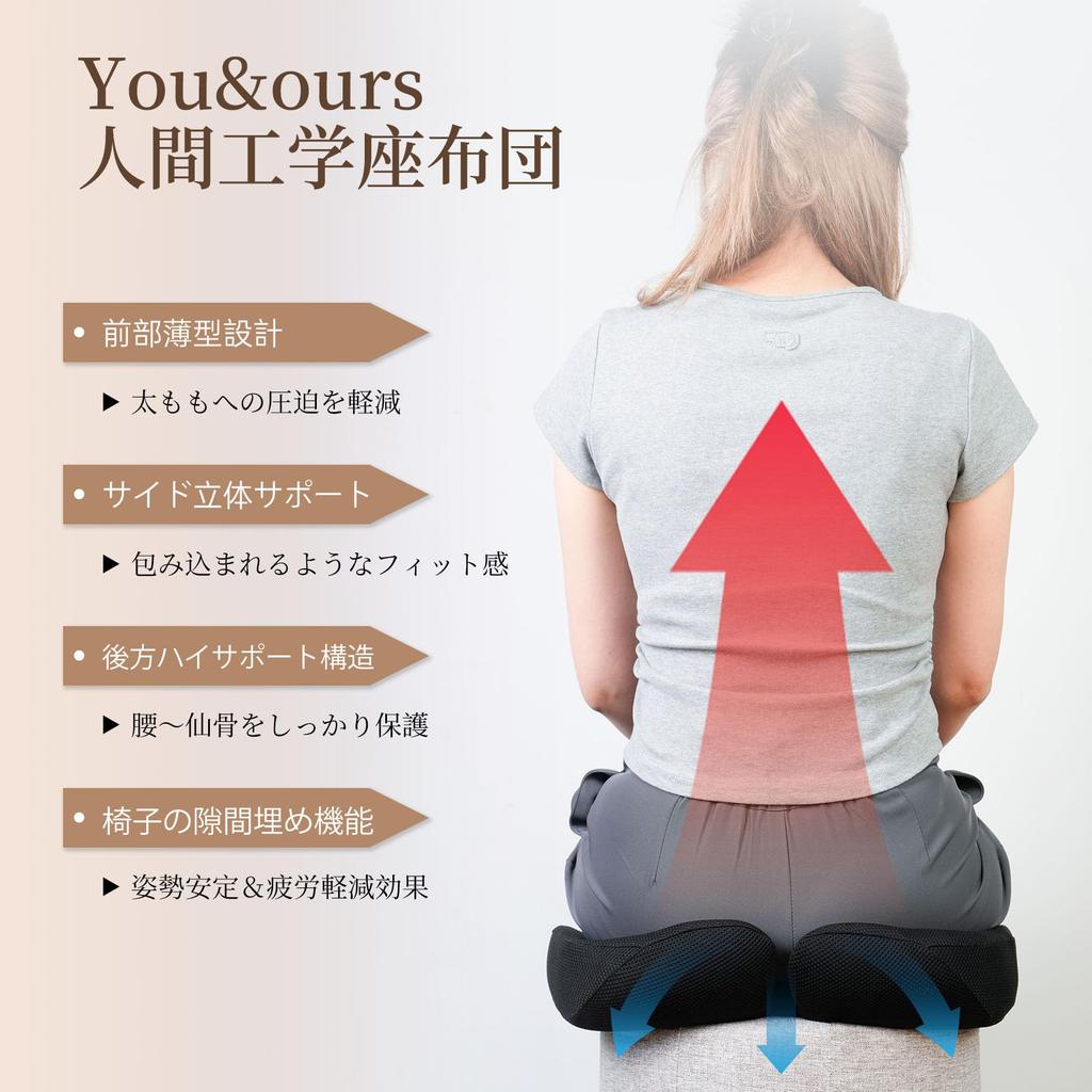 Chair Memory Foam Chair 7cm Hurt Your 40x38x7cm You&ours Pad, Cushion, Thick, Won't Buttocks, Non-Slip Backing, Breathable, (Navy)