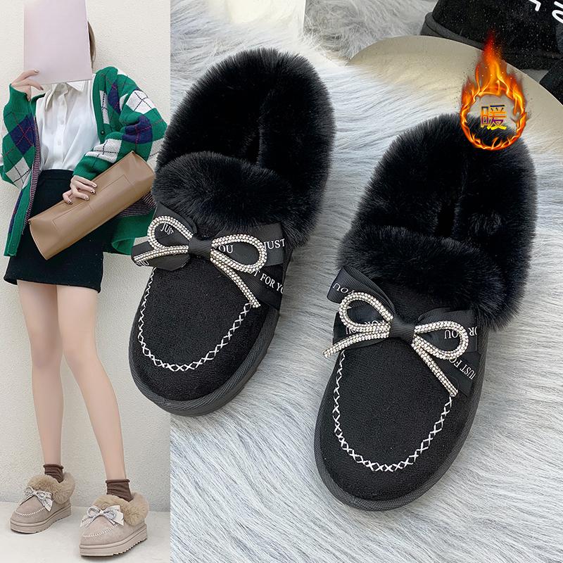 

Ботинки женские элегантные и модные меховые с подкладкой, новинка на танкетке, зимняя обувь для женщин, женские ботинки 36 чёрный