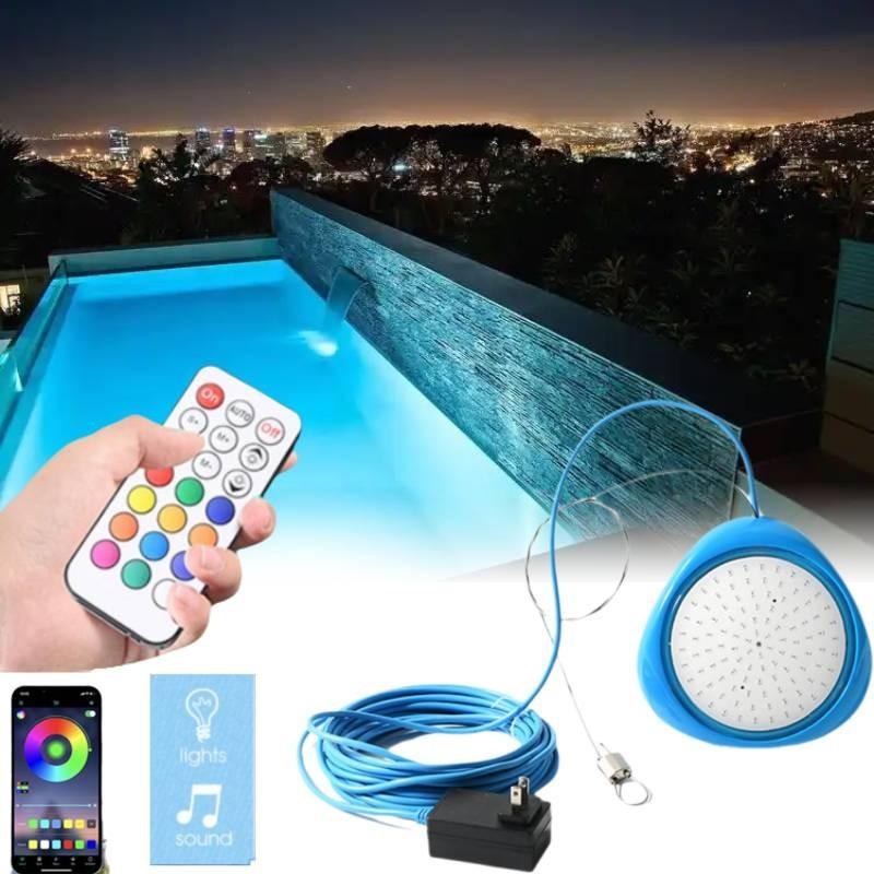 Vielseitige Bluetooth-App-gesteuerte LED-Poolleuchte mit beeindruckender Mehrfarbenbeleuchtung für jeden Pool