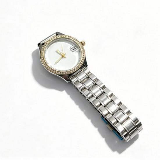 Stylish Women's Stainless Steel Quartz Watch with Calendar & Strap