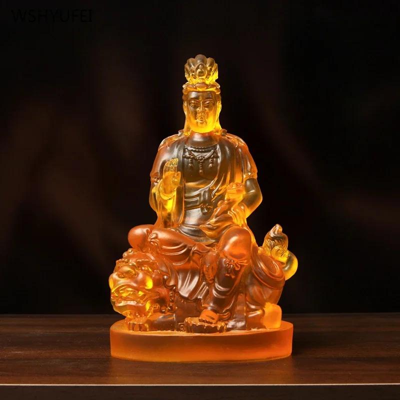 1 PCS 13.5x11x20.5cm Resin Guanyin Ksitigarbha Buddha Statue Home Chinese Style Ancestral Hall Offering Desktop Decoration