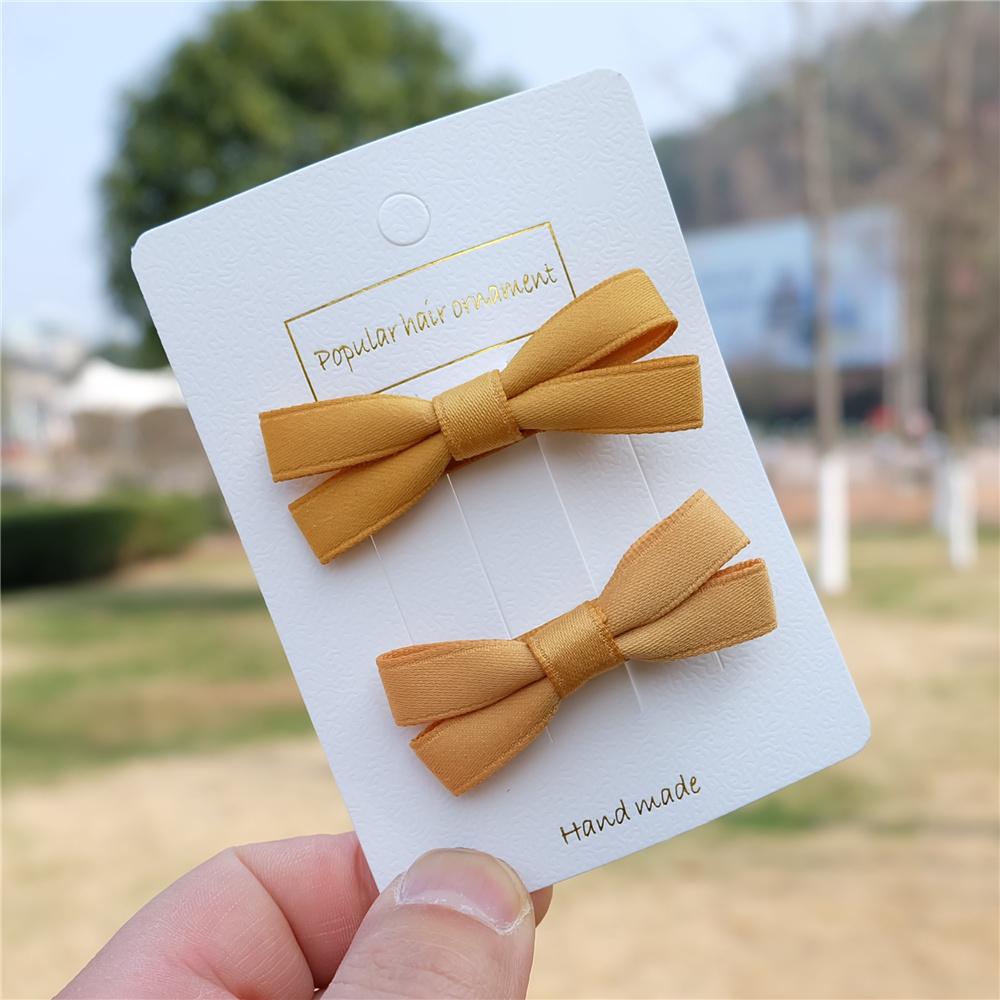 2Pcs/Set Hair Bow Clips For Girls Baby Kawii Barrettes Cute Haar Accessoires Kids Colored Ribbon Hairpins Children Hairgrip Hot