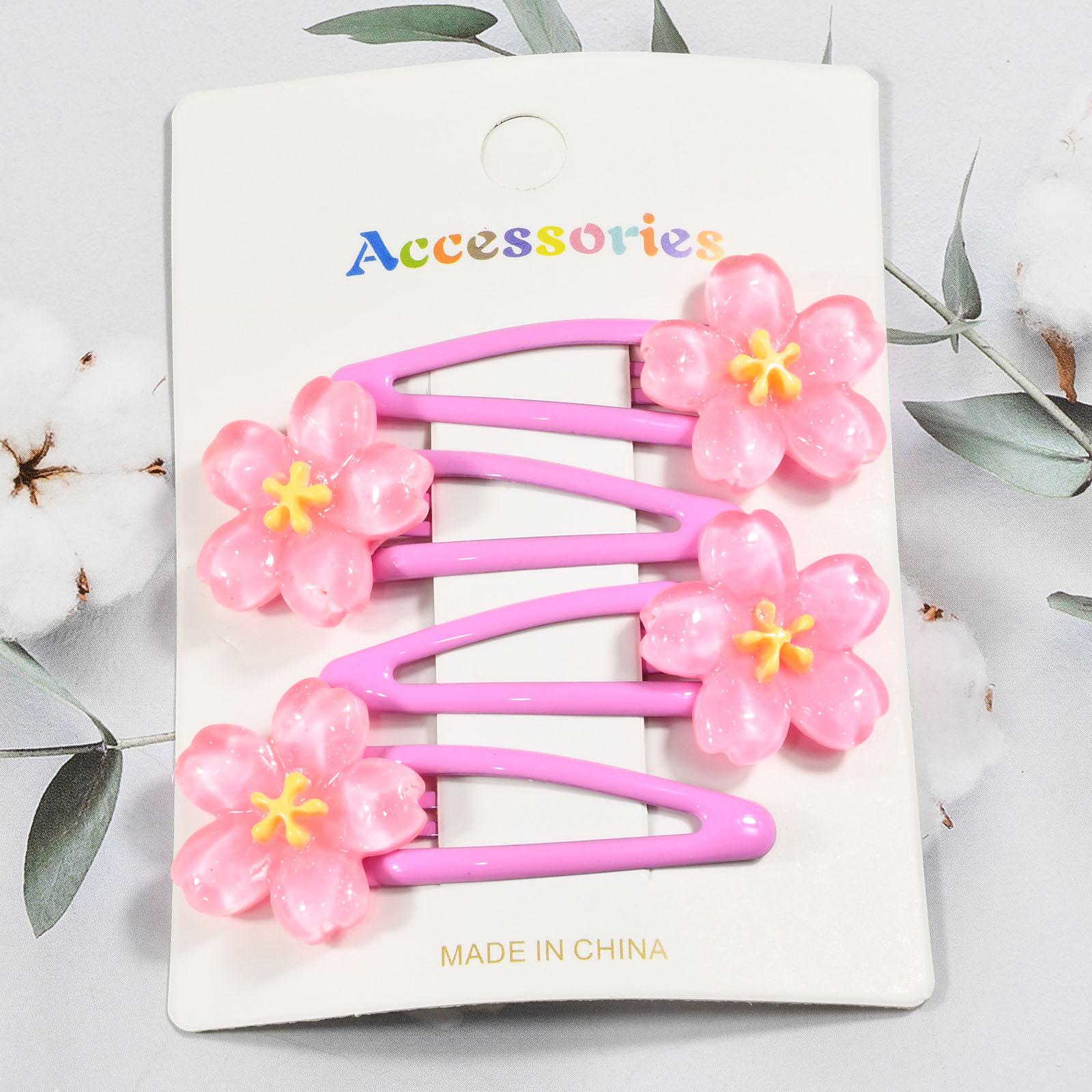 

4 шт./компл. разноцветные заколки для волос BB в форме сладких цветов женские боковые зажимы для повседневной жизни Size fits all розы красного