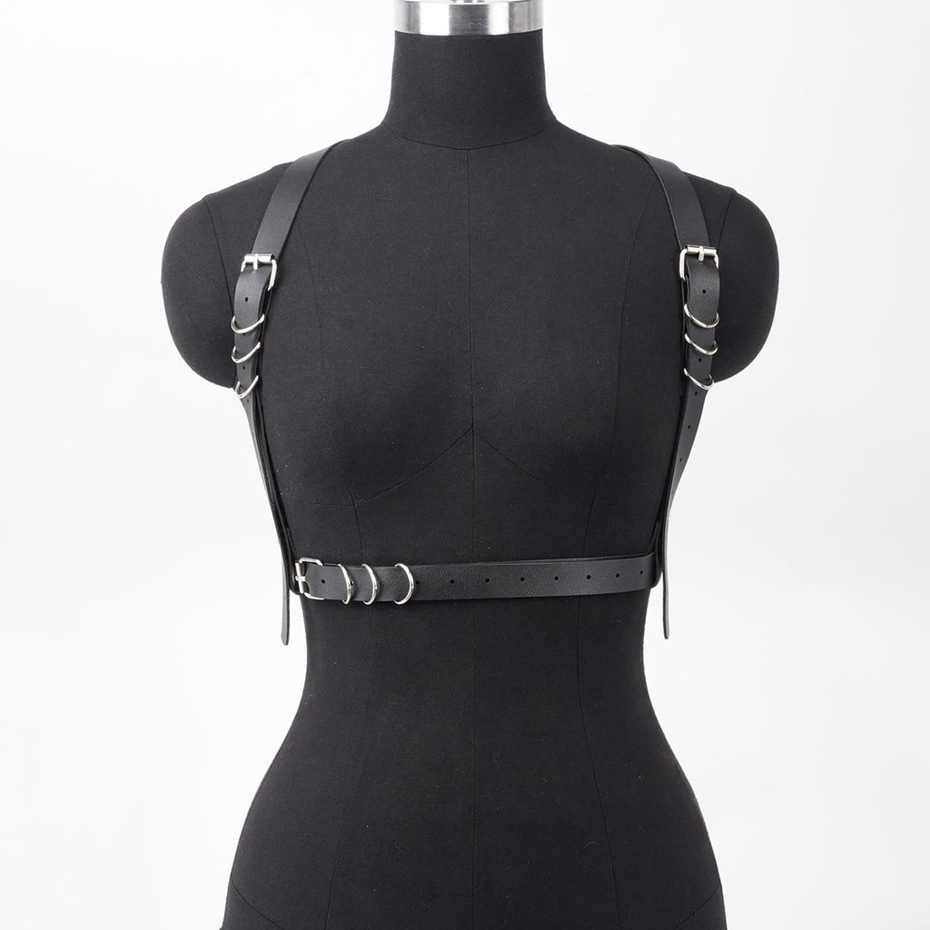 Versatile Women's Leather Harness, Adjustable Straps & Buckle Waistband, Chic Accessory for Adding Edge to Any Outfit