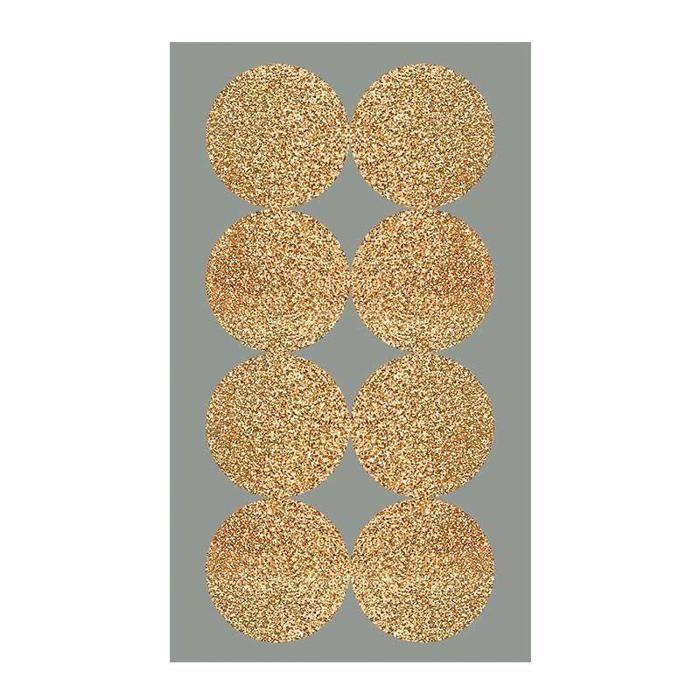Autocollants - RICO DESIGN - Cercles dorés - 4 feuilles - Taille L - Mixte