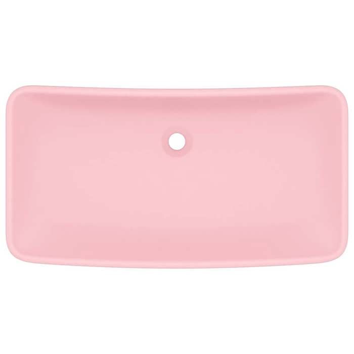 VidaXL Lavabo de Luxe Rectangulaire Vasque à Poser de Toilette Lave-mains de Salle de Bain Salle Cosmétique Maison Rose Mat 146955