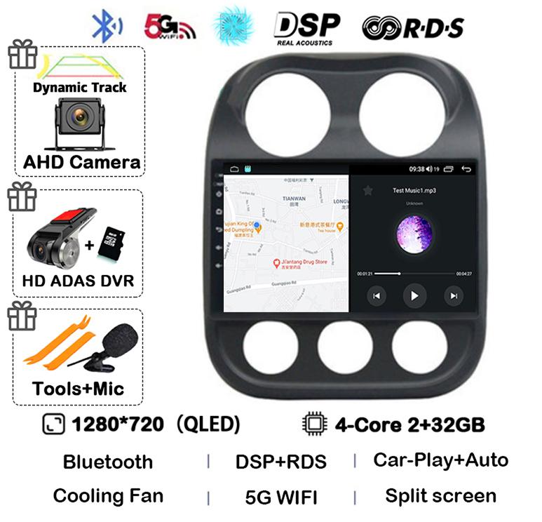 Android 14 Carplay Pentru Jeep Compass Patriot 2010 2011 2012 2013 2014 2015 2016 Radio Auto Player Multimedia Stereo Unitate Principală 2din