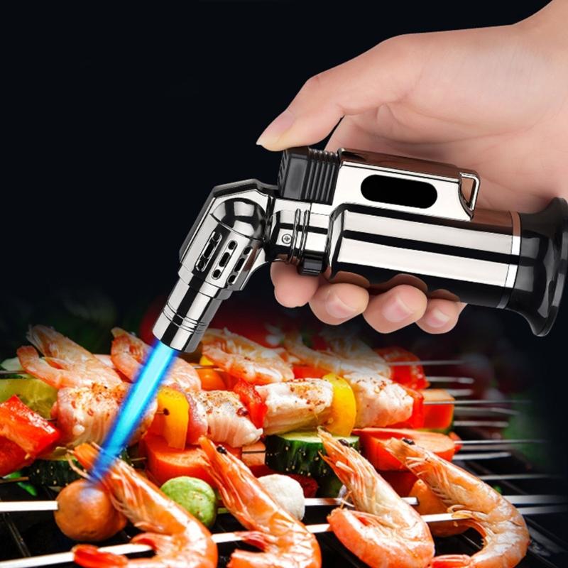 Adjustable Flame Refillable Lighter With Safety Lock And Metal Design For Craft Project Hiking Camping Ignition Gear