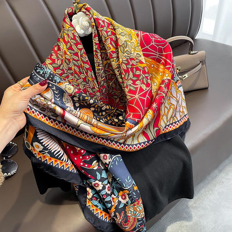 

Легкий кардиган-шаль в ретро-этническом стиле с дизайном «Золотое денежное дерево» для женщин 110*110 cm