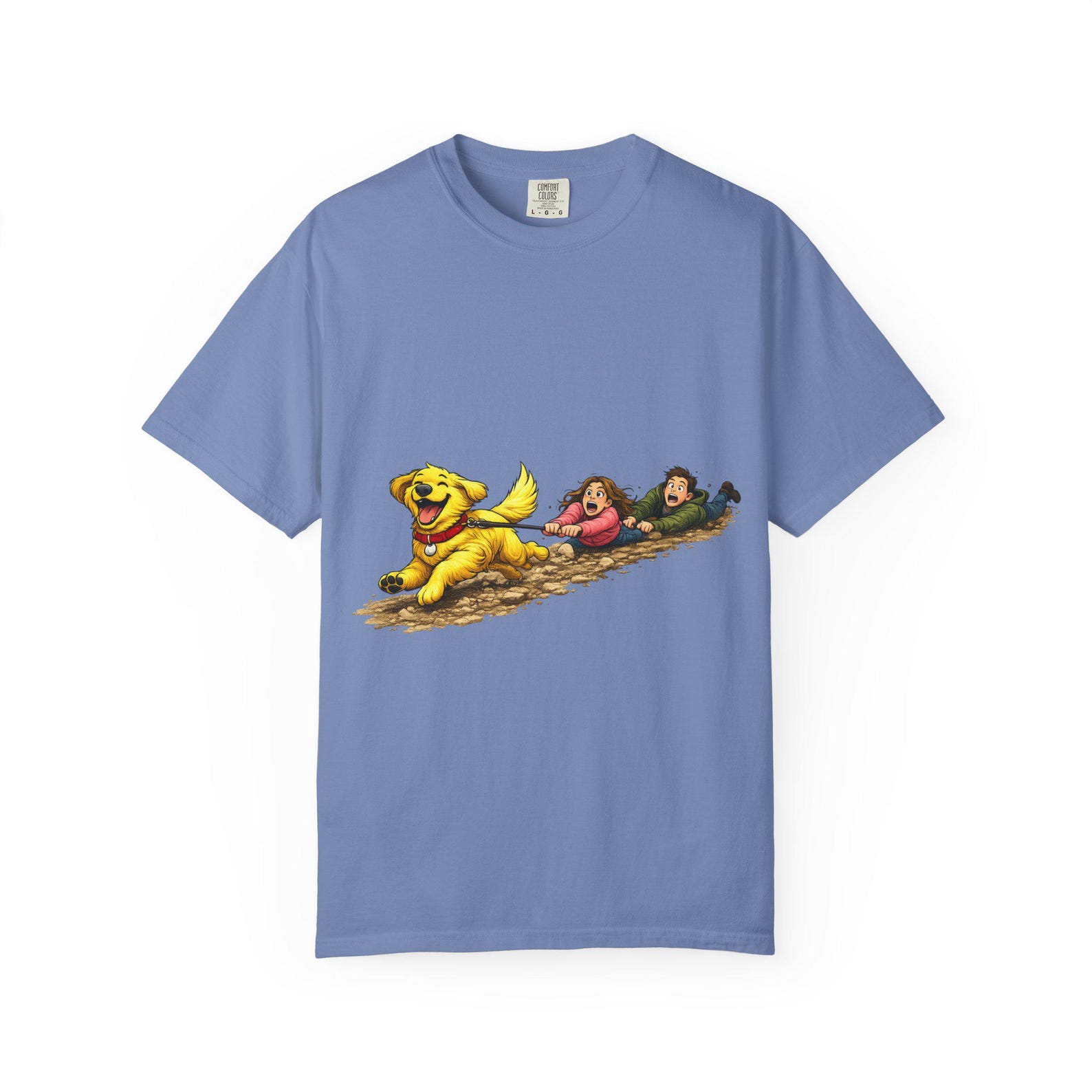Golden Retriever Dog Owners T shirt, Funny Cartoon Pet Dog Walking Tee 4XL