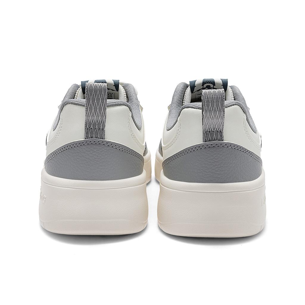 Li Ning First Cloud Abrasion Resistant Slip Resistant Low top Skateboard Shoes Men's Gray White AGCV189-5