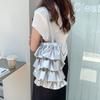 Harugio Frill Tote Bag, Frill Bag, Tiered Bag, Pleated Tote Bag, Shoulder Bag, Women's Handbag, Black, White, Silver, Korean Style, Stylish, Cute