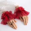 Dark Red Lolita Ribbon Strawberry Doll Top Hat Headband Hand Sleeve Headband Hair Accessories Original Lolita Headband