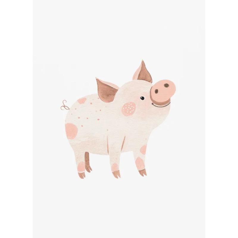 Cute Cartoon Animals Posters Giraffe Donkey Cattle Sheep Prints Canvas Printing Rustic Farmhouse Wall Art Picture for Home Decor