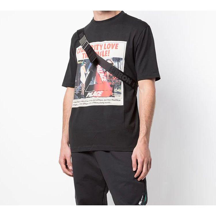 Palace Love Triangle Magazine Cover Print Short-Sleeve T-Shirt Unisex Tops Black P17TS090T