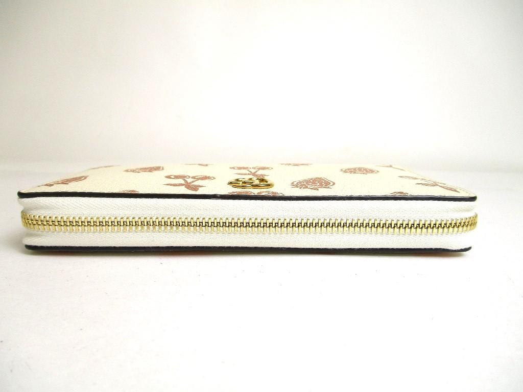 Authentic GUCCI Marmont GG Cherry Strawberry White Leather Round Zip Wallet #a441  Refurbished