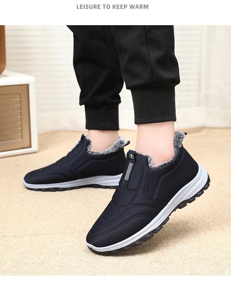 Winter Shoes Mens Snow Boots Thick Fur Non-slip Sneakers Male Cotton Ankle Boots Lightweight Outdoor Hiking Warm Walking Shoes