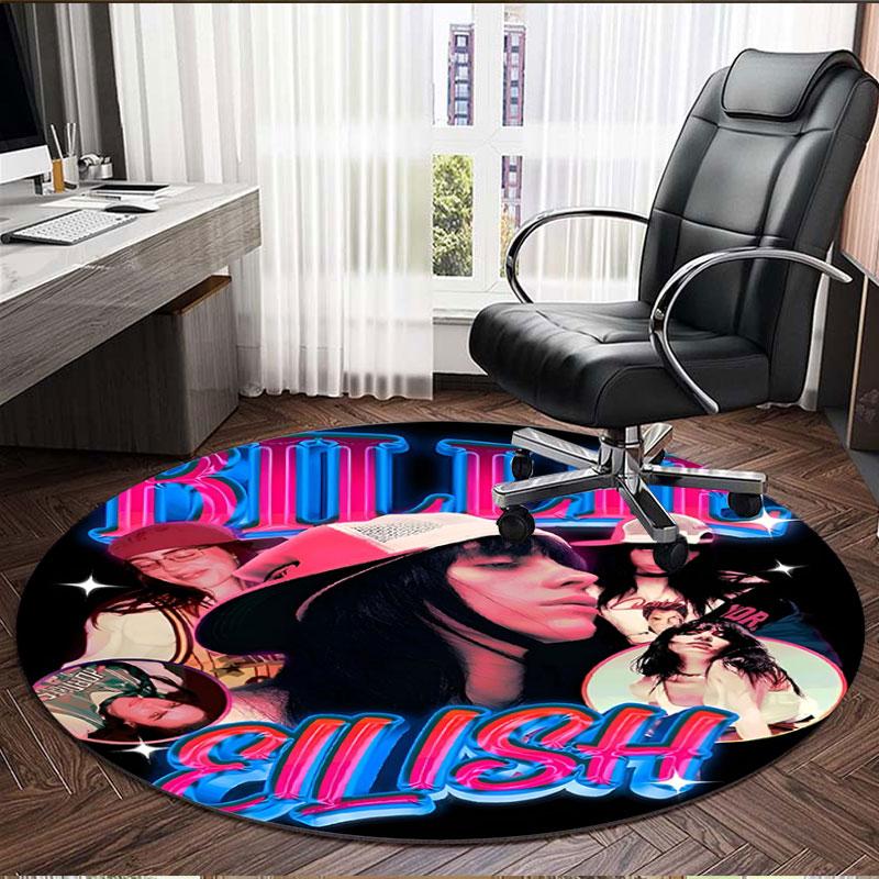 Billie Eilish Print Round Rug, Washable Floor Carpet, For Entryway Dorm Laundry Room Office Study, Home Decor Birthday Christmas Gift
