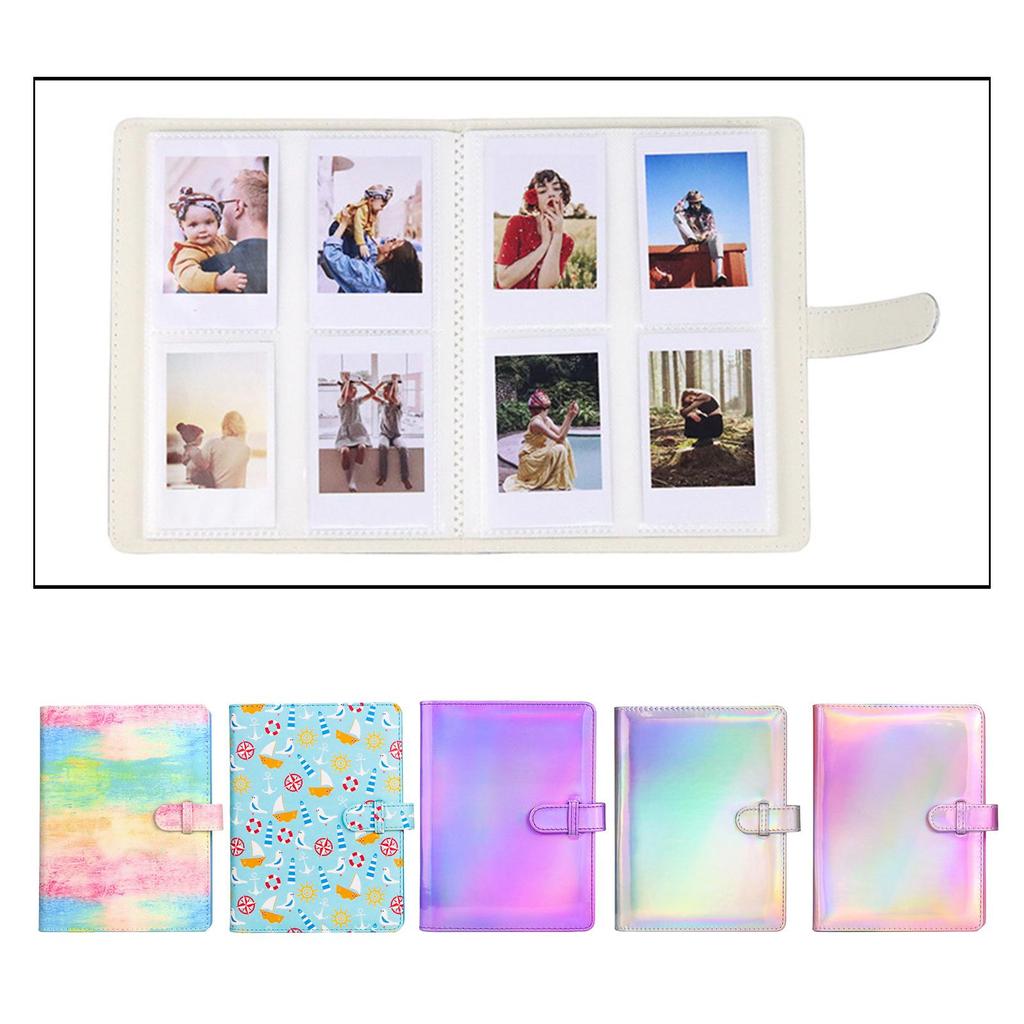Tragbares Mini-Fotoalbum aus PU-Leder mit 128 Fächern für Instax Mini