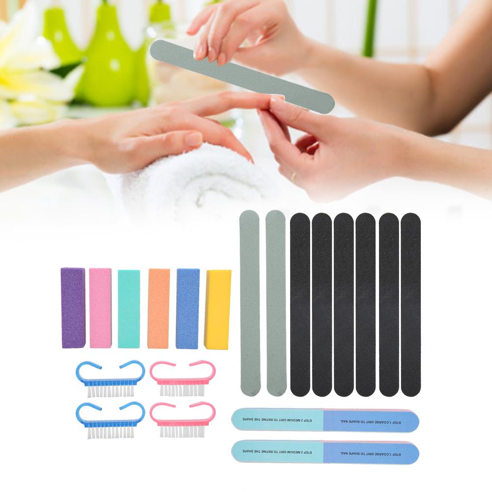 20pcs Nail Files Professional Nail Art Sanding File Polisher Buffer Brush Manicure Set
