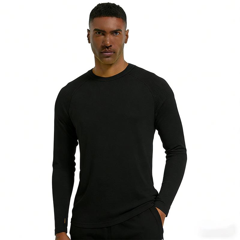 Men Long Sleeve Crew Neck T Shirt Lightweight Pullover Casual Regular Fit Knitwear Top for Daily Wear Office School