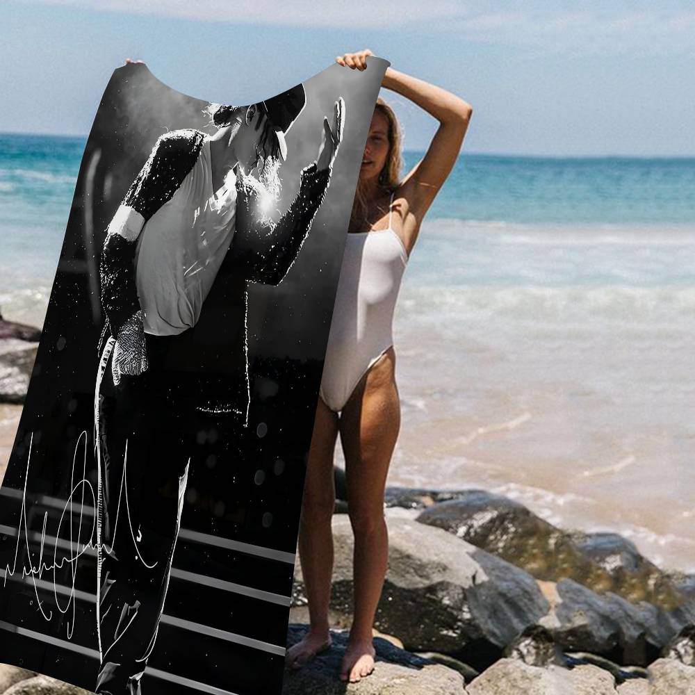 Famoso Cantante M-Michael J-Jackson Asciugamano da Spiaggia in Microfibra Assorbente Asciugatura Rapida Morbido per Yoga Nuoto Resort Arrampicata
