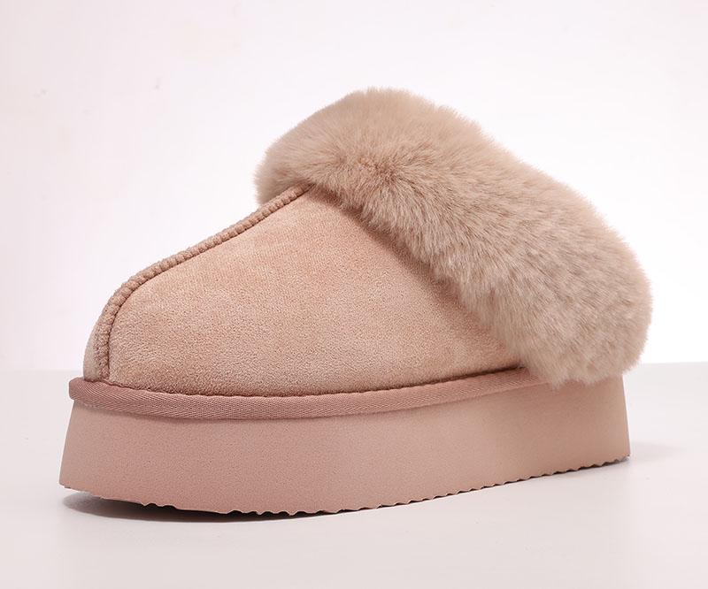 Fashion Smile Winter Ladies Slippers Fluffy Lined Warm Slippers Women Non Slip Cosy House Shoes for Indoor and Outdoor Suede Slippers