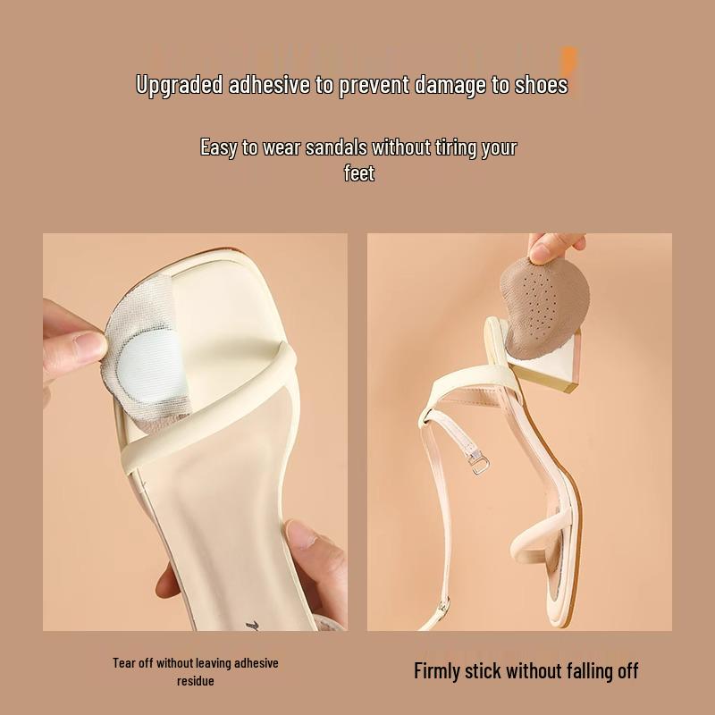 Women's High Heel Anti-Slip Forefoot Pads: Absorbent, Pain-Relief, Size-Reducing, Super Soft Self-Adhesive Insoles.