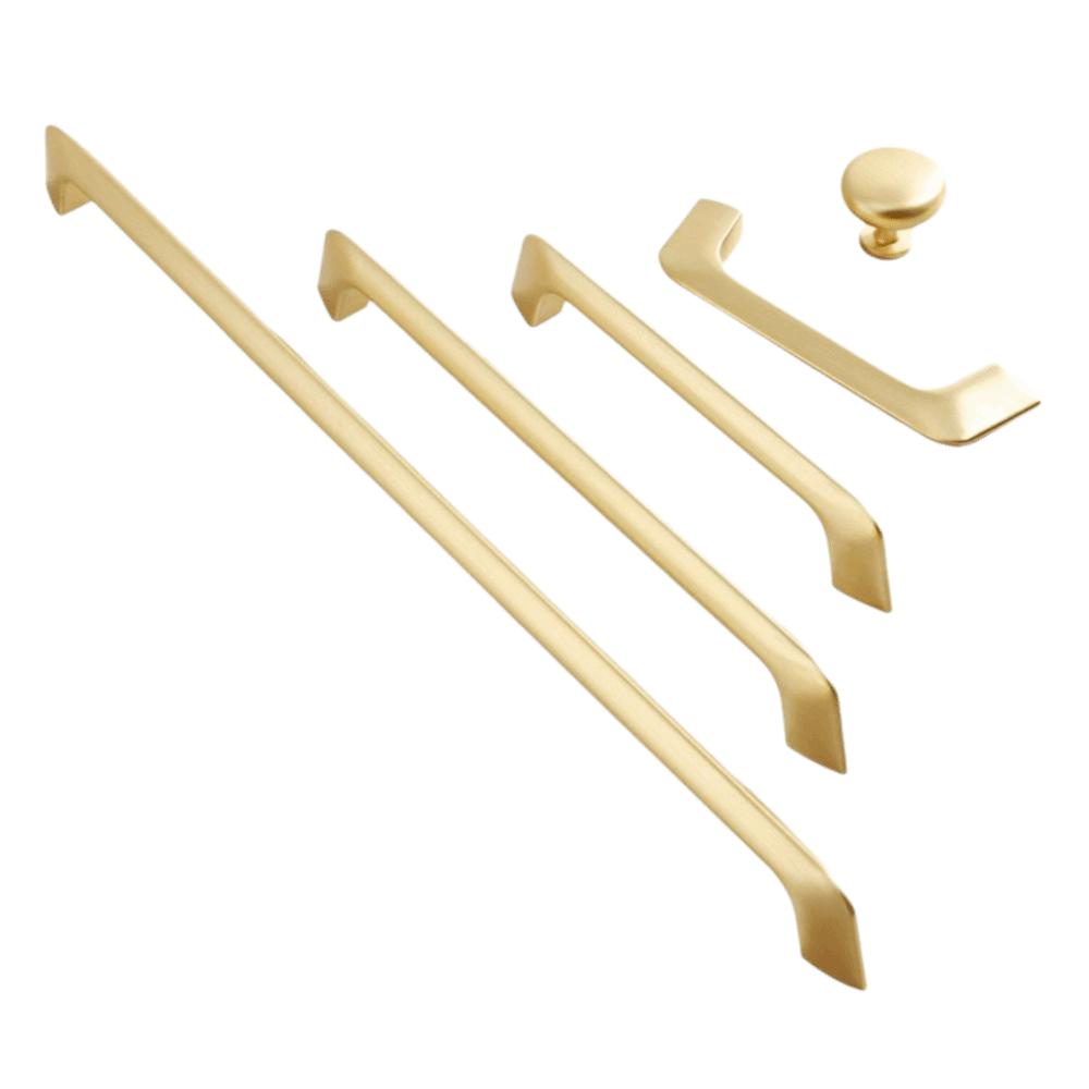 Brass Gold Finish Drawer Handles Luxury Style Kitchen Handles  For Kitchen Cabinets
