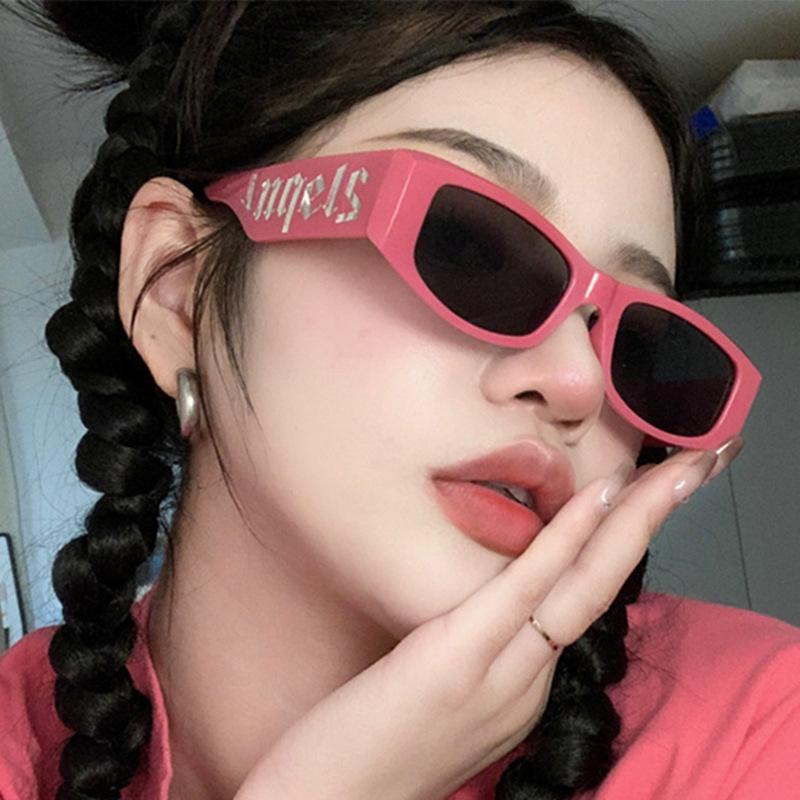 2PCS Small Frame Letter Sunglasses New Instagram Influencer Sunglasses Punk Trend Runway Sunglasses 3059(5326)