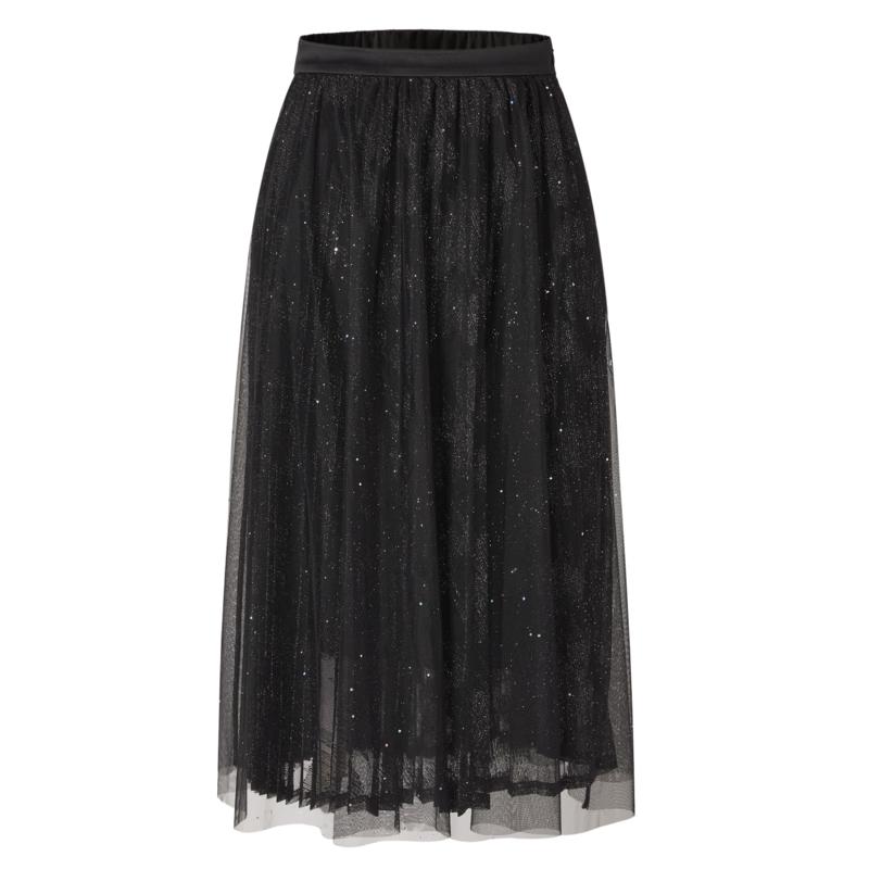JUZUI Women's Elegant Lace A-Line Midi Skirt