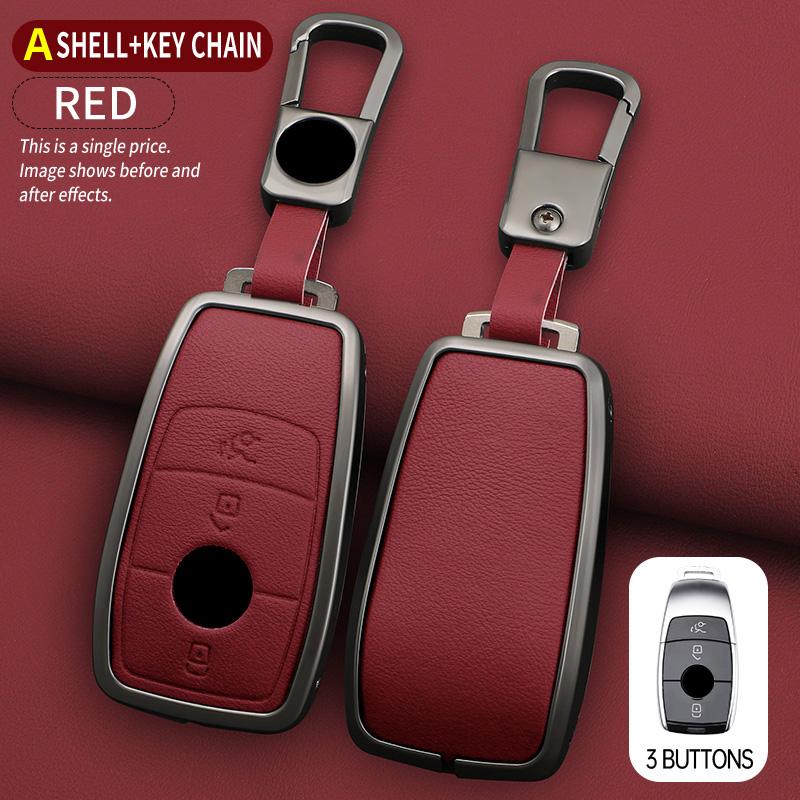 3/4 Button Key Fob Alloy Cover Case Fits for 2019 2020 Mercedes-Benz A220 E63S AMG E-Class GLE 350 4MATIC E300 E400 E43 W213