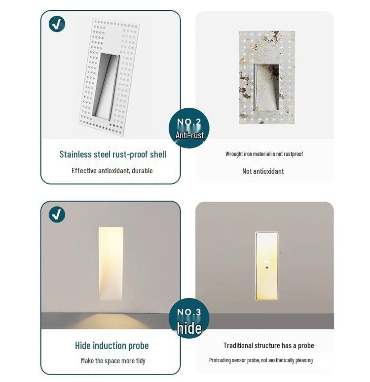 Recessed Frameless LED Stair and Corridor Light