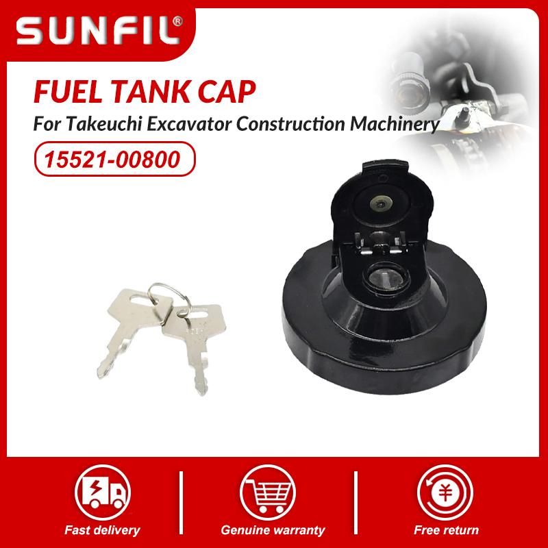 15521-00800 Fuel Tank Cap 1552100800 Compatible with Takeuchi Excavator Construction Machinery TB175 TB070 TB135 TB145 TB180 TB2