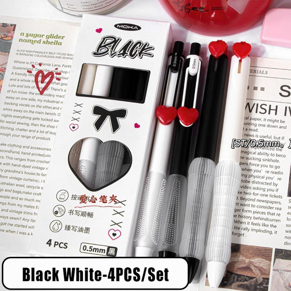

4PCS/Set 0.5mm Black Ink Neutral Pen Sweet Love Series Writing Tool Office Signature Pen Students 01