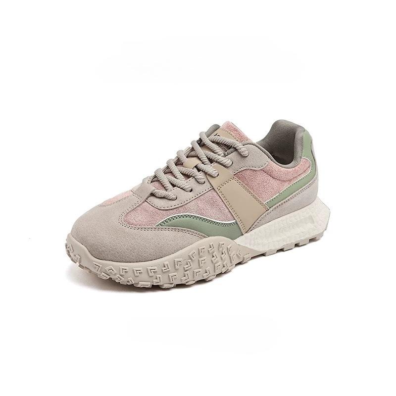 

Forrest Gump shoes women s 2025 spring new soft-soled German training shoes light and breathable versatile casual fashion color matching sports shoes 40 розовый