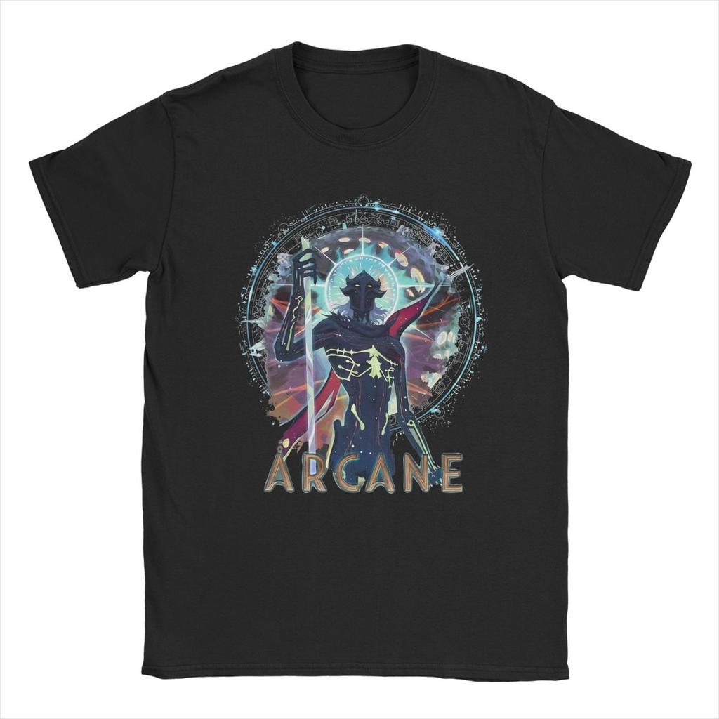 Herren T-Shirts Jayvik Arcane Game Lustig Baumwolle T-Shirt Kurzarm T-Shirts Rundhals Oberteile Grafikdruck