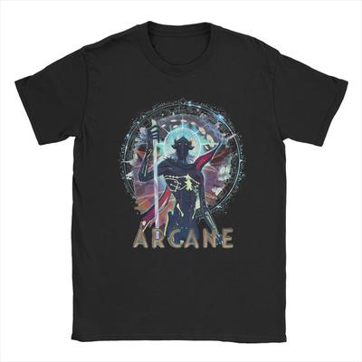 Men T-Shirts Jayvik Arcane Game Funny Cotton Tee Shirt Short Sleeve T Shirts Round Collar Tops Graphic Printed