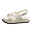Thick-soled casual one-word buckle sandals women's summer 2025 new fashion Internet celebrity viral trends Roman shoes