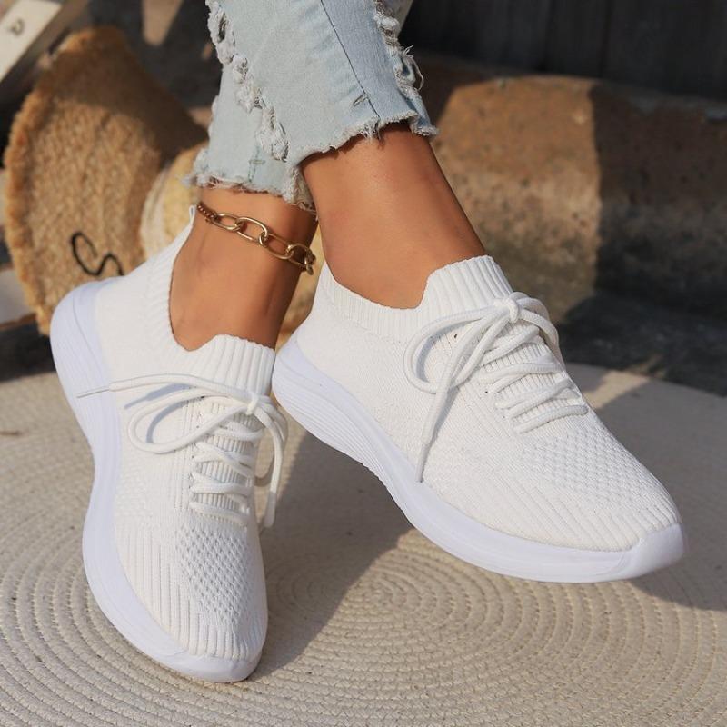 

Women Sneakers Fashion Lace Up Mesh Breathable Outdoor Walking Small White Shoes Round Toe Non-slip Thick Sole Tennis Shoe 36 белый